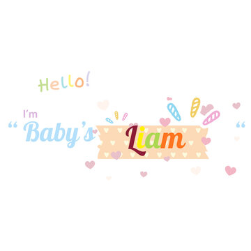 Baby's Liam Cute Pastel Typography Design