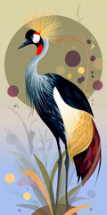 Fototapeta premium A Red-crowned crane 