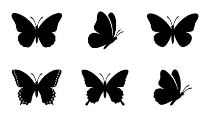 Butterfly Silhouettes Collection, Insect Icons, Nature Graphics, Vector Art © Jahidul