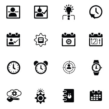 Glassmorphism Time Schedule Icons Collection