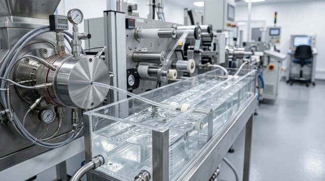 Industrial extrusion machine for plastic or medical tubing production