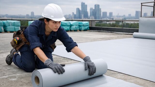 Roofing construction with insulation material