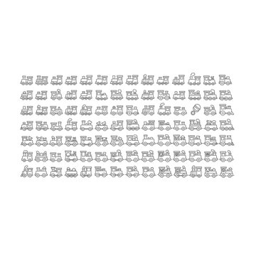 Collection of abstract kannada script typography icons with alphabet, typography
