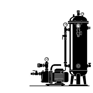 Industrial water filtration system machine.