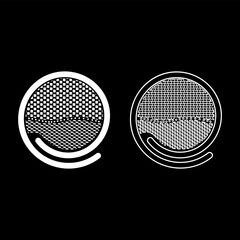 Sushi Japanese food set icon white color vector illustration image solid fill outline contour line thin flat style © Serhii