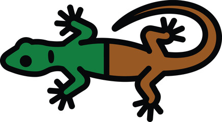 Naklejka premium Gecko lizard icon in simple reptile style
