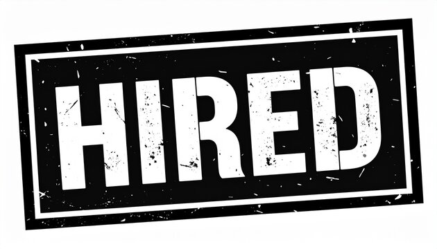 HIRED Stamp &ndash; Employment & Acceptance Symbol
