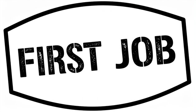 FIRST JOB Stamp &ndash; Career Beginning & Milestone Symbol