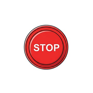 Red stop button icon symbol.