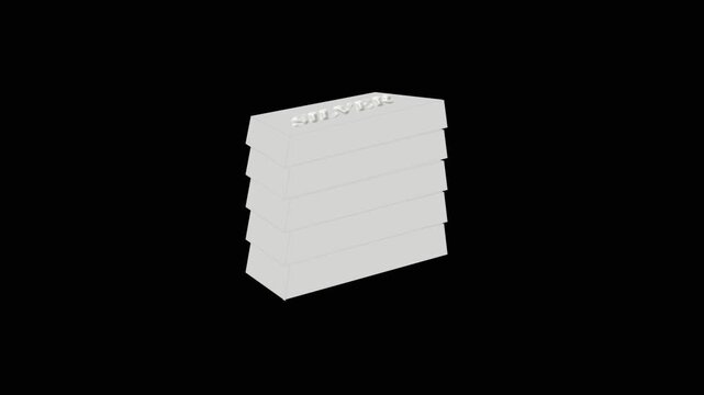 Silver bar animation with stacked ingots. Silver bar financial wealth and investment. Silver bar precious metal graphic on black background for business.