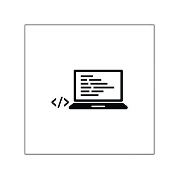 Computer programming coding silhouette icon