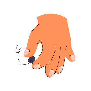 Giant hand holding mouse for personal computer. Vector in flat style, isolated large arm with gadget for interacting with user interface and applications on laptop. Work and business concept