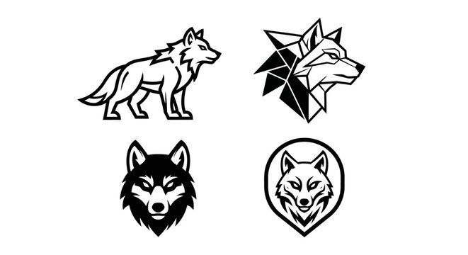 Wolf Silhouette Collection - A Set of Four Distinct Designs.