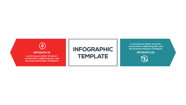 Business Process infographic with 2 steps, options, parts or processes. Business data visualization.