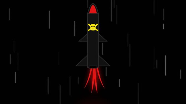 Rocket Ship Blasting Off Into Space.