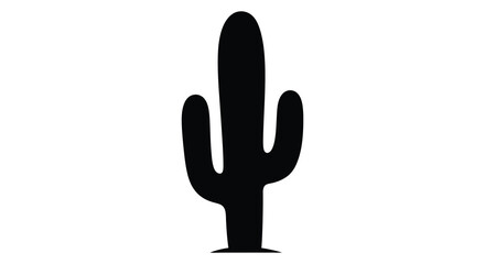 Obraz premium Cactus plant silhouette against a white background silhouette high quality professional detailed