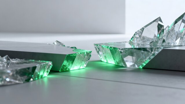Crystal formations on metallic bases
