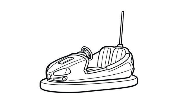 Vintage bumper car sketch a nostalgic ride from amusement parks