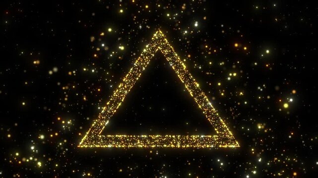 golden sparkle triangle shape background animation