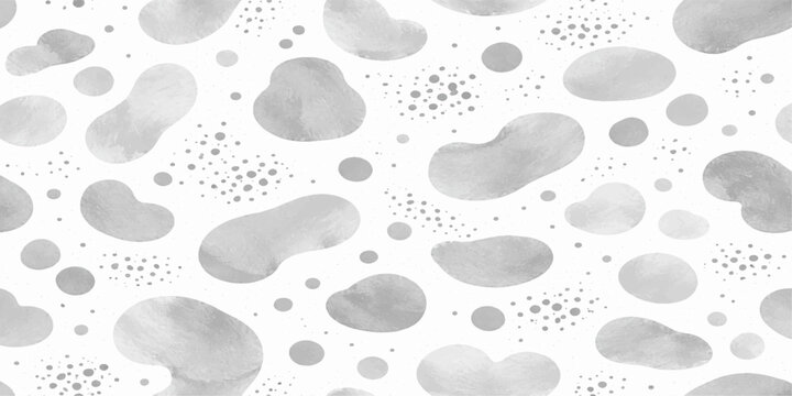 Seamless 3d blue heart vector illustration pattern on a white background with water circle art icons and fish symbols for wallpaper design