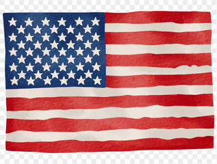 Obraz premium Watercolor American flag patriotic independence celebration illustration Vector.