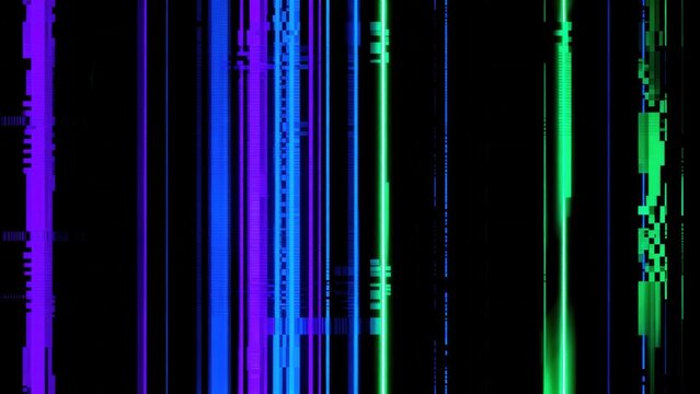 Colorful vertical light streaks on black background