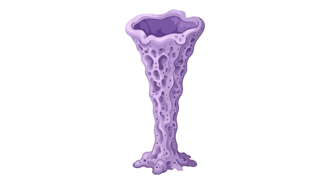 Textured Purple Vase Sponge Callyspongia Marine Illustration