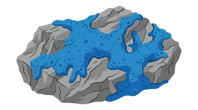 Blue Encrusting Sea Sponge Growing on Underwater Rock Substrate