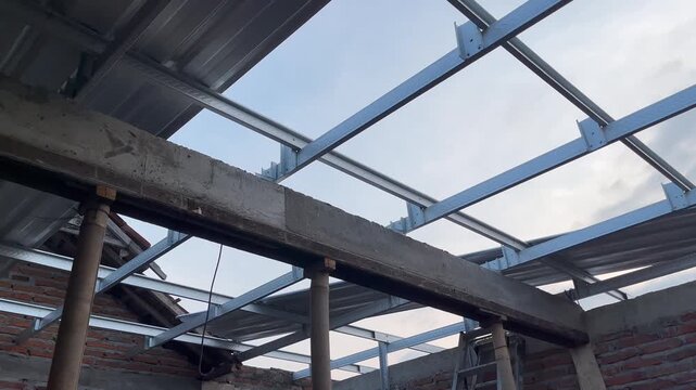 Lightweight Steel Roof Installation in Progress