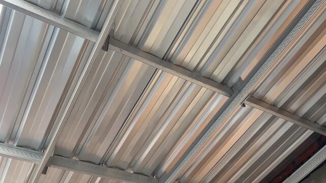Close-up of Galvalume Steel Roof Framework