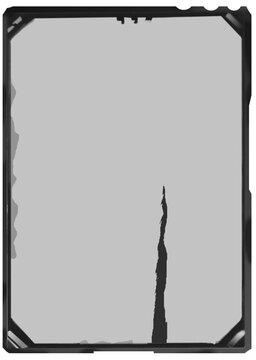 vintage 4x5 inch medium format camera sheet  film,empty frame for pictures,flat lay. Comeback of analog film photography concept, free copy space, isolated on transparent background