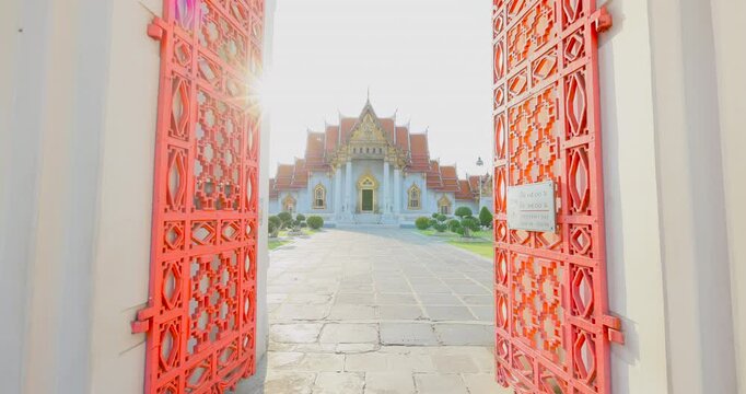 Wat Benchamabophit is a Buddhist temple built during the reign of King Rama V in the late 19th century. Bangkok Thailand