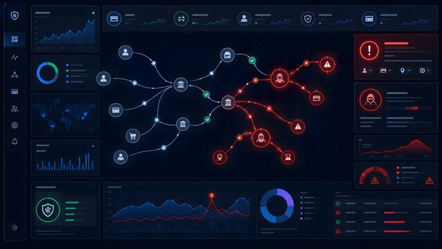 AI fraud detection system identifying suspicious payment transactions