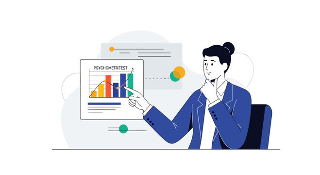 Business Analyst Presenting Psychometric Test Results Data