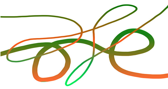 Modern minimalist loopy scribble pattern with vibrant colorful fluid gradients.