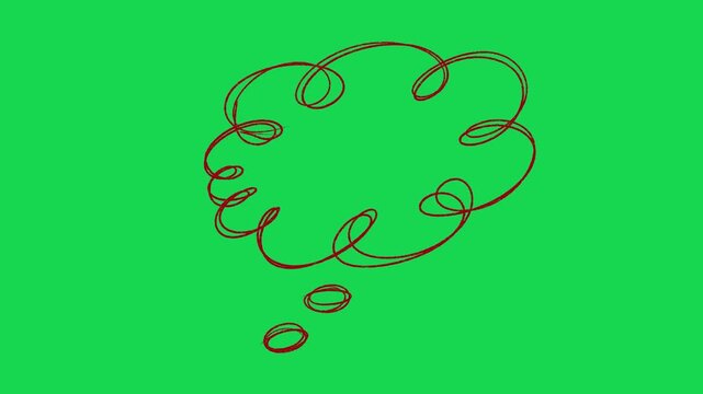 Hand Drawn Thought Bubble Animation on Green Screen Dream Idea Cloud Overlay