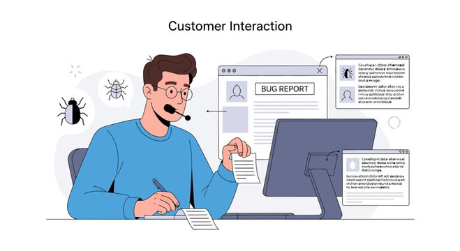 Customer Interaction with Bug Report and Technical Support