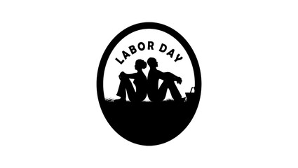 Fototapeta premium labor day symbol, black isolated vector silhouette