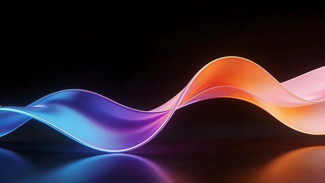 Colorful flowing ribbon on dark background