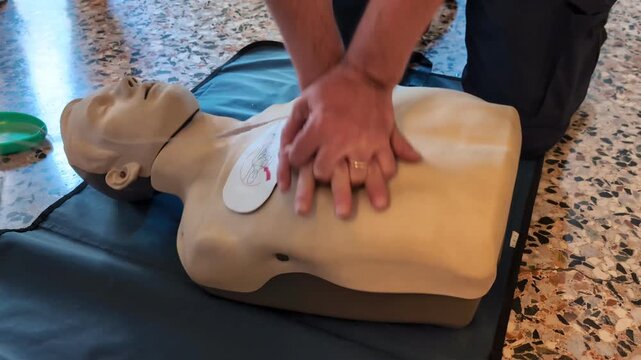 Detail of a cpr reanimation training