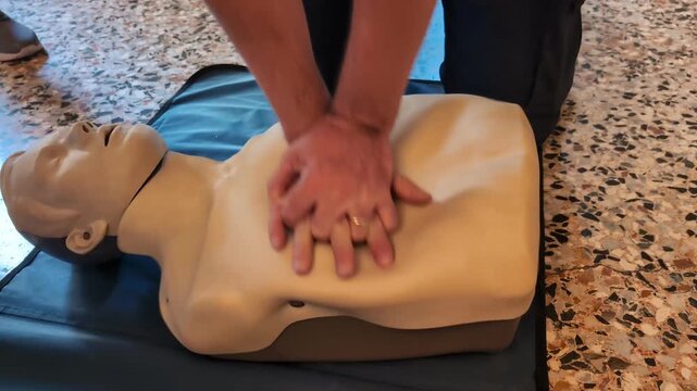 Detail of a cpr reanimation training