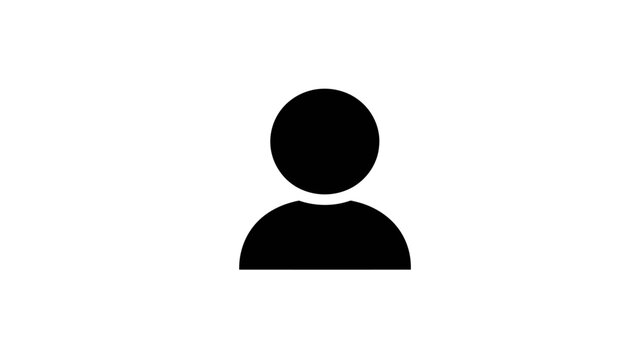 A simple black silhouette of a person's head and shoulders against a white background, representing a user or profile.