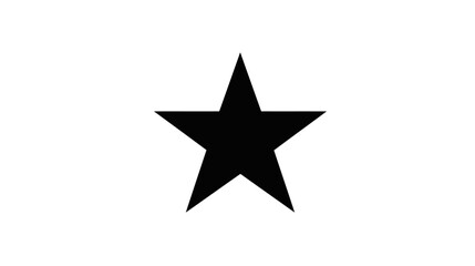 Obraz premium A solid black five pointed star is centrally positioned against a bright white background, representing excellence and recognition.