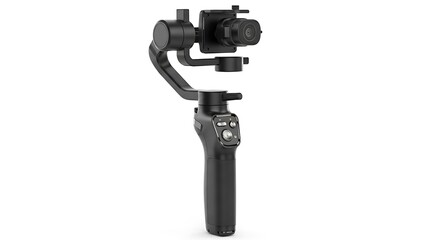 Naklejka premium Electronic handheld camera gimbal stabilizer for smooth video recording