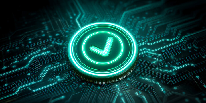 Digital validation icon confirming successful capital investment injection into project system ensuring secure financial operations and business continuity assurance