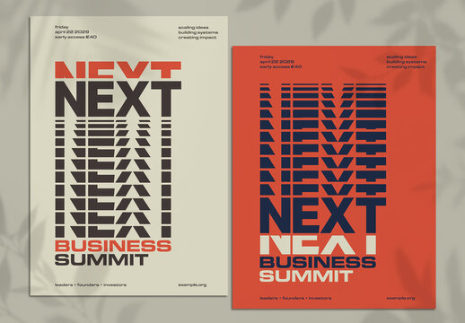 Stacked Typography Business Event Poster Layout