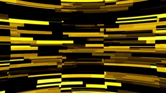 Abstract yellow glowing bars motion background 4k.
