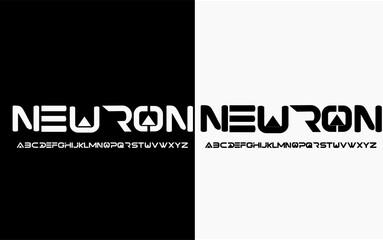 Modern futuristic alphabet fonts vector illustration simple and minimalist © eky