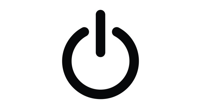 Power button icon black silhouette on white background