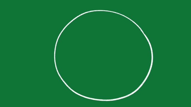 Hand Drawn Animated Circle Loop 2D Thin Line Sketch Green Screen Overlay for Video Editing and Motion Graphics